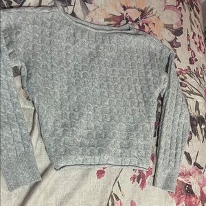 Aeropostale Heather Gray Cable Knit Sweater